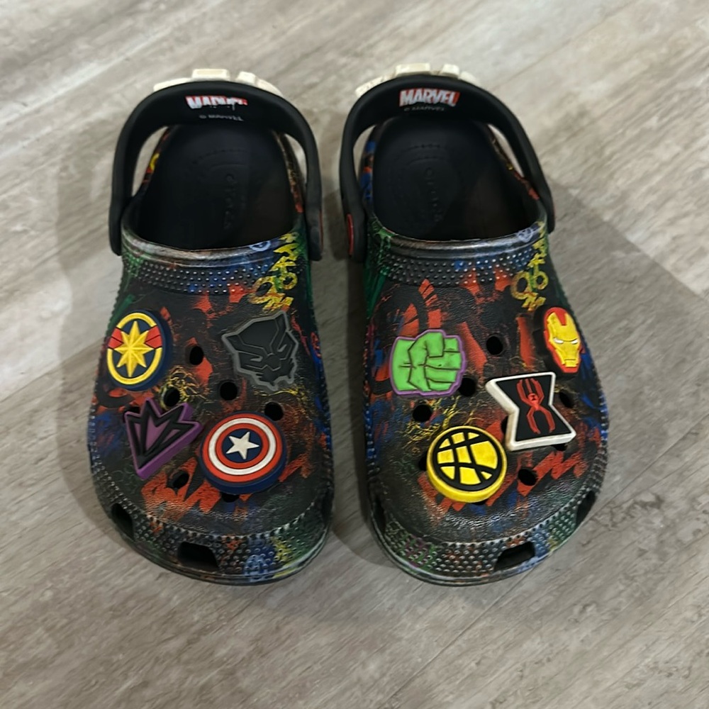 Avengers crocs, kids size 12 – excellent condition